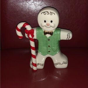 Lenox Gingerbread Boy With Candy Cane Holiday Christmas Figurine 7”